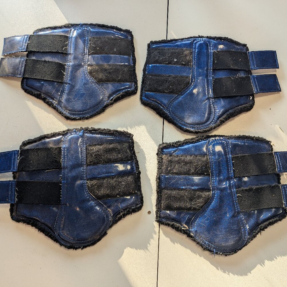 Benz Equestrian Blue Brushing Boots, Set of 4 - Size Medium